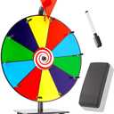 T-SIGN 12 Inch Heavy Duty Spinning Prize Wheel - 10 Slots Color Tabletop Roulette Spinner Wheel of Fortune - Spin The Wheel with Dry Erase Marker and Eraser Win The Fortune Spin Game for Trade Show