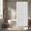 White Brick Wall Decor Shower Curtain Set,White Endless Rectangular Brick Wall Polyester Shower Curtain for Shower Stall Bathroom Waterproof with 12 Hooks 72x72 Inch