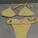 SOLY HUX Women's Halter String Bikini Sets High Cut Cheeky Thong Sexy Two Piece Swimsuits Bathing Suit, Small