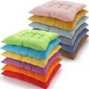 Geetery 12 Pcs Floor Pillows for Classroom Bulk Square Seating Cushions for Floor Chair School Kindergarten Reading Corner, 15.7'' Large Thick Meditation Cushions Yoga Nursery Daycare (Bright Color)