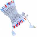 Red White and Blue Christmas Lights, UL Certified and Commercial Grade 100 LED Christmas Decorations String Lights, for Indoor and Outdoor Use.