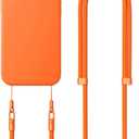 Thickened Crossbody Strap (Without Case) Compatible with iPhone 17/Air/Pro/Max Phone Cases and Other Device with Dual Lanyard Holes, Adjustable Hands-free Shoulder Neck Camera Phone Strap (Orange)