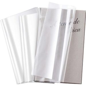 ReliThick 100 Pack Adjustable Clear Book Covers Fits Books with 9.25 x 15 Inches, Plastic Waterproof Sleeve for Textbooks Paperbacks, with Self Adhesive Closure, Against Dust, Wear Book Protector