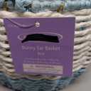 Woven Basket Hand Basket,Easter Decor,Camping Handwoven Storage Basket with Handle Easter Basket for Baby Shower Party Favors, White(Style F)