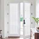 NICETOWN French Door Curtains Set of 2 Panels, Sheer Voile Light Filtering, Rod Pocket Window Treatment for Front Back Patio Glass Door/ Rustic Bedroom/ Living Room (26 x 72 Inch Long, 2 Panels, White)