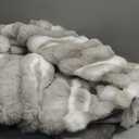 Plush Faux Rabbit Fur Throw Blanket  850GSM Thick & Warm, Ultra Soft Fluffy Blanket for Couch, Bed, Sofa, Ideal Gift for Women, 50"  60", Grey