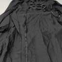 Jeufoin Women's Gothic Victorian Witch Vampire Dress Medieval Renaissance Halloween Cosplay Hooded Costume (Medium, Black)