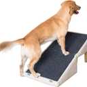 3-in-1 Dog Ramp with Storage  Pet Stairs for Dogs & Cats, Easy on Joints for Senior & Injured Pets, Hidden Storage Footstool, Anti-Slip, Supports 220 lbs, 18" High for Beds & Sofas (beige)