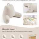 Blissful Diary Reading Pillow for Sitting in Bed, Flannel Back Pillow Bed Sitting Up for Adult & Children, Backrest Cushion for Sit Up in Couch or Floor, Dorm Essentials, Cream White