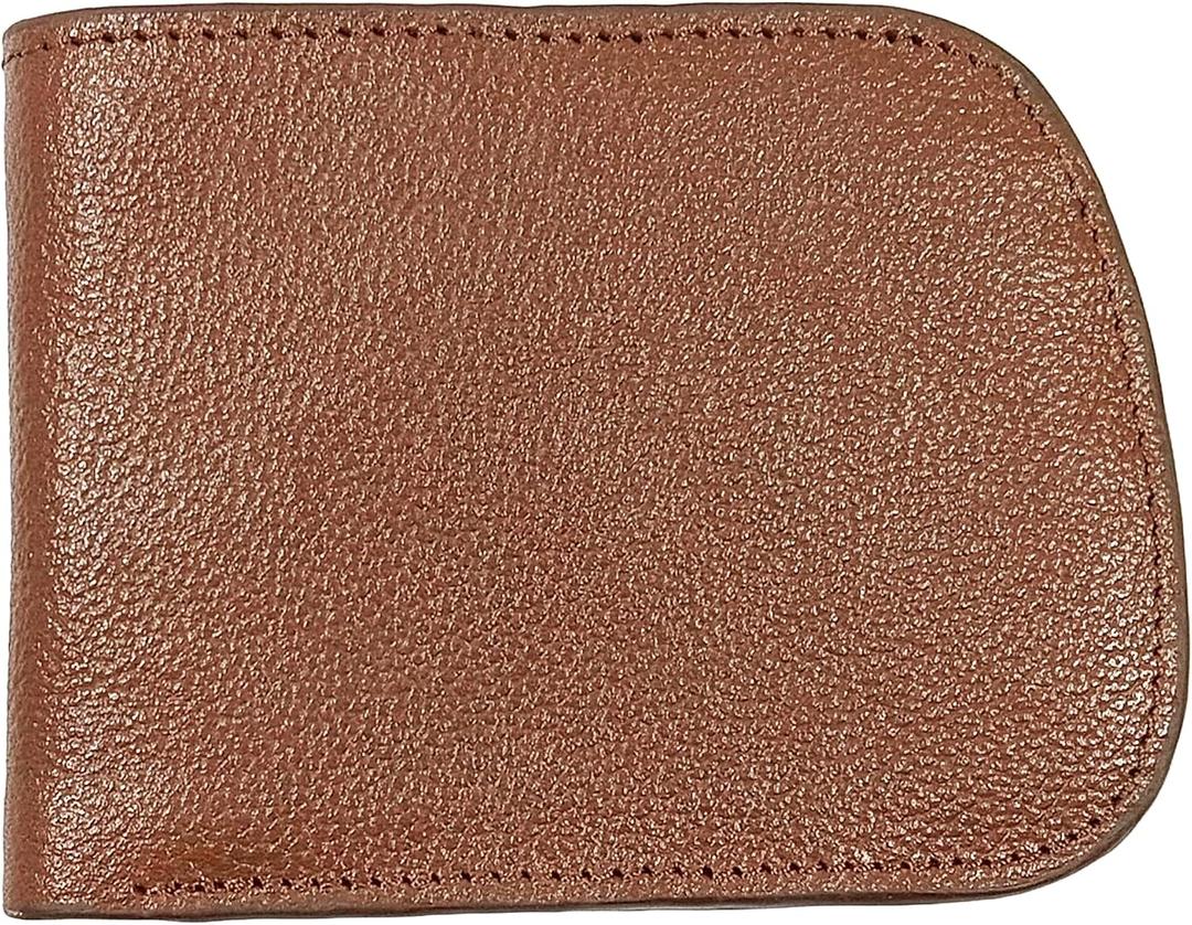 Leather Wallet for Men - Genuine Leather RFID Blocking Slim Bifold Wallet with 6 Card Slots & 1 ID Window - Stylish Curved Shape Extra Capacity Mens Wallet, (Brown)