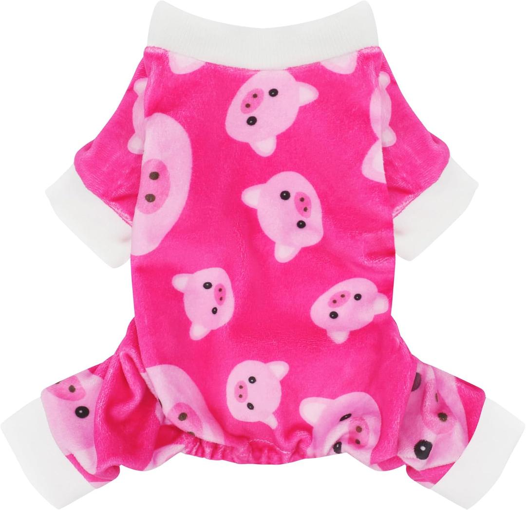 Paiaite Dog Pajamas Onesie: Comfortable Four-Legged Apparel for Small, Medium, & Large Dogs, Polyester Material for Comfort, Wrinkle Resistance, Moisture Wicking, and Stretchiness Pink Pig 3XL