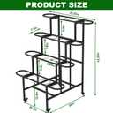 4 Tier Flower Display Stand, Metal Flower Bar Stand for Fresh Flowers Without 16pcs Buckets, Heavy Duty Garden Flower Cart Display Stand with Wheels