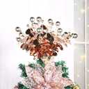 6PC Set 12" H Champagne Rose Christmas Ornaments Sequins Ball Pick, Christmas Tree Decorations Christmas Tree Topper Star Home Office Perfect Party Decorations Gifts