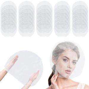 60 Pcs Disposable Makeup Face Hair Cover Protection Non Woven Hood Mask for Clothes Travel Wedding Beauty Shop Artist