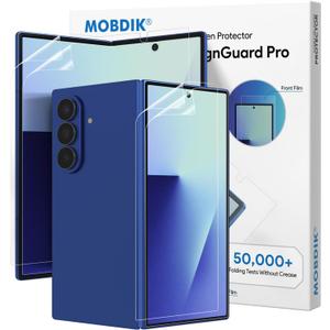 MOBDIK 2 Pack Screen Protector Compatible with Samsung Galaxy Z Fold 7, Front & Inner TPU Flexible Film with AlignGuard Pro, Auto-Repair, Bubble Free, Ultra HD
