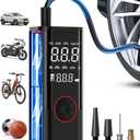 Tire Inflator Portable Air Compressor, Cordless Air Pump for Car Tires with Pressure Gauge, Battery & 12V DC Dual Power Bike Tire Pump, 150PSI Portable Tire Inflator for Car, Motorcycle, Bicycle, Ball (black)