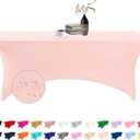 Spandex 6ft Waterproof Table Cover for Party,Wedding, Banquet, and Events(Blush Pink) (72"x30"(Rectangular))