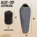 ALPS Cedar Ridge Alloy 20 Sleeping Bag – 20 Degree Camping Sleeping Bag with PolyLoft Insulation, Durable Polyester Shell, Two-Layer Construction & Stuff Sack for Camping & Travel, One Size