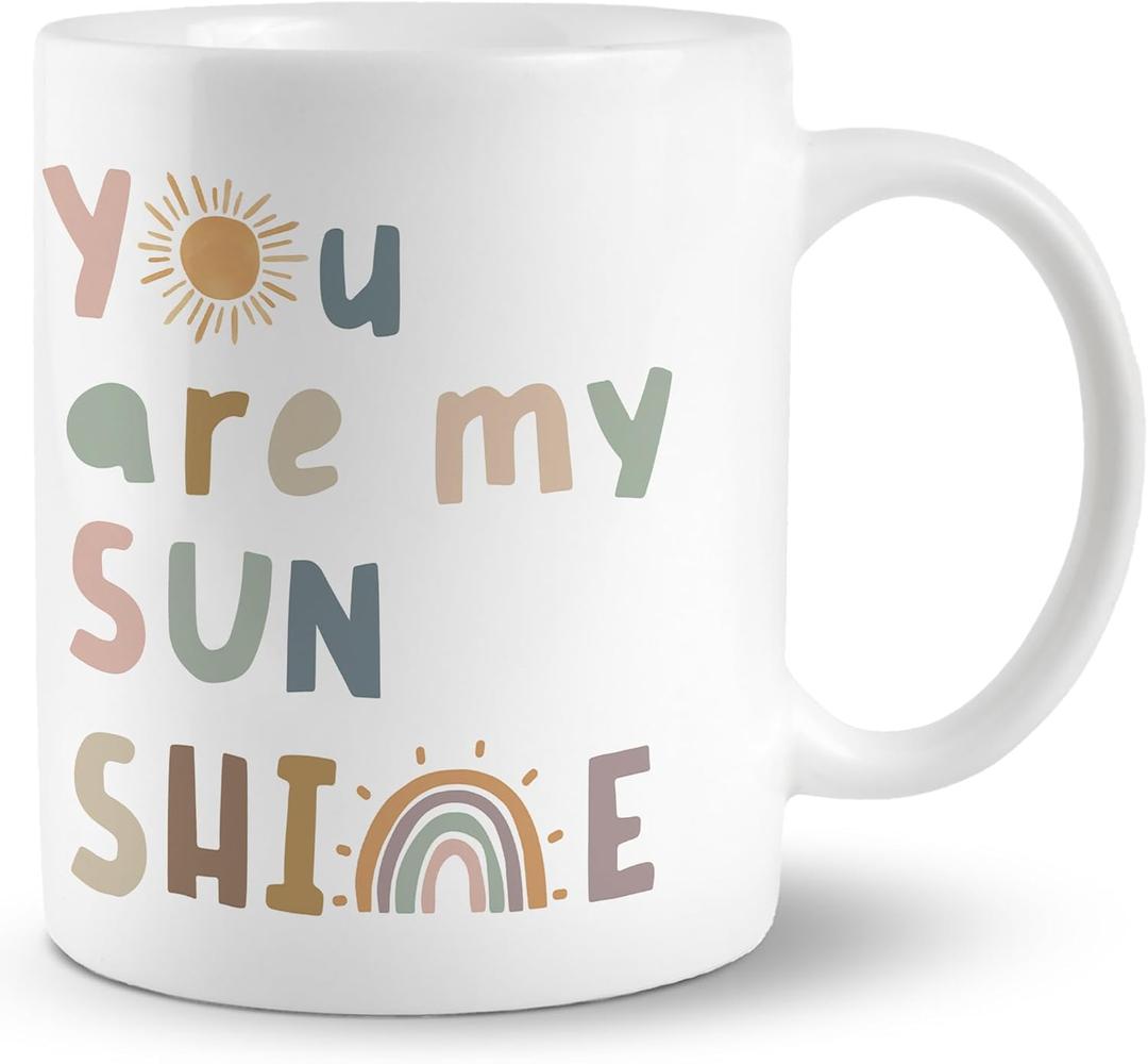 Boho Sunshine 11oz Ceramic Floral Mug, You are My Sunshine Gifts, Boho Gifts for Women