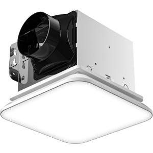 Fitop Bathroom Exhaust Fan with Light, 110 CFM 43W Ceiling Mount Shower Ventilation Exhaust with Light, 1.0 Sones Bathroom Vent with Light, Bathroom Fan 1200LM LED Light 3000K/4000K/5000K (white)