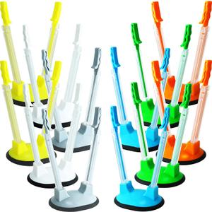 12 Pack Baggy Rack Stand Adjustable Freezer Bag Holder Stand Ziplock Bag Holder for Filling With No Food Spills or Kitchen Mess (Multicolor) (green, yellow, orange, blue, white and grey)