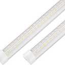 Led Shop Lights,4FT LED Light 50W 6500K 7000LM Led Daylight,Garage Light Linkable Clear Cover Integrated V-Shape for Garage Warehouse Workbench Workshop(2-Pack)