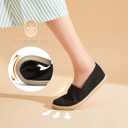 POVOGER Women's Black Flats Mesh Slip On Shoes Breathable Loafers Espadrilles Flats Soft Womens Casual Shoes(Black,US05)