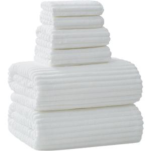 Extra Large Bath Towel Set of 6 (40"x80"),Oversized Bath Sheet Super Soft Highly Absorbent Microfibers Quick Dry Luxury Shower Towel for Bathroom Spa Gym Hotel Yoga(White, 6Piece)