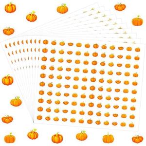 Geyee 3000 Pieces Thanksgiving Small Pumpkin Stickers for Kids Bulk Thanksgiving Stickers Mini Pumpkin Decals for Classroom Teacher Reward Home Room Wall Fall Classroom Decor