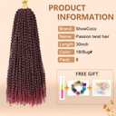 Passion Twist Hair 30 Inch 8 Packs Water Wave Crochet Hair Passion Twist Crochet Hair for Black Women Long Bohemian Braiding Hair Extensions Spring Twists Hair(30 Inch,1B/Bug)