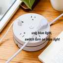 Retractable Power Strip with 6ft Extension Cord, 4 Outlets + 2 USB Ports - Portable for Travel, Home, and Office (White)