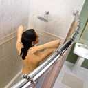 Moen Curved Adjustable Length Fixed Mount Single Shower Curtain Rod for Bathroom, Chrome Finish, CSR2160CH