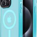 2 x Compatible with iPhone 15 Pro Max case Fits MagSafe 10FT Drop Resistant Matte Skin Feeling Shockproof Back Cover Fits iPhone 15 Pro Max Phone Cases, Light Blue