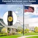 25FT Heavy Duty Flag Pole Kit, High Hardness Aluminum, Patented Reinforced Joint System, Black Residential Flagpole for Outside House, All Hardware to Fly Two Flags, Easy to Assemble
