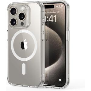 ESR for iPhone 15 Pro Case, Compatible with MagSafe, Shockproof Military-Grade Protection, Scratch-Resistant Back, Magnetic Phone Case for iPhone 15 Pro, Classic Hybrid Case, Clear