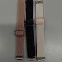 Nigaee 3 Pack Elastic Nylon Bands Compatible with Fitbit Inspire 3/Inspire 2/Inspire HR/Inspire,Adjustable Breathable Replacement Straps Soft Nylon Loop Wristbands for Women Men, Black/Pink/White