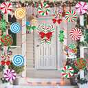 28 Pcs Candy Christmas Ornaments, Christmas Tree Sign Ornaments, Peppermint Candy Yard Signs Decorations, for Xmas Tree, Door, Lawn, Birthday Party, Garden Decoration