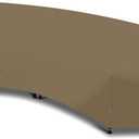 SunPatio Outdoor Curved Sectional Sofa Cover, Heavy Duty Waterproof Patio Couch Cover, All Weather Protection Furniture Protector with Sealed Seam, 190"(back)/128"(front)L x 36"W x 39"/24"H, Taupe