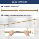 ENJOYBASICS Gold Shower Curtain Rod 30 to 76 Inches, Stainless Steel Adjustable Spring Tension Rods No Drill for Bathroom, Closet, Window, Room Divider, Never Rust, Non Slip