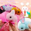 Olixmlya 36 Pack Easter Egg Fillers Plush Bunny Toys, Easter Eggs Hunts Filling Easter Basket Stuffers Stress Relief Toys Classroom for Kids Toddler Teens Boys Girls Easter Party Favor