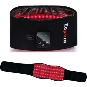 Zupora Red Light Therapy Belt for Pain Relief,Cordless Heating Vibration Massage Belt for Back Abdomen, USB Rechargeable Wearable Device for Muscle Relaxation