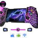 Anti-Drift & Fast-ConnectWireless Gaming Controller for iPhone/Android, Hall Joystick&Trigger Bluetooth Phone Controller, Handheld Game Console Quality - For Cloud Gaming,Genshin Impact,Roblox,Call of Duty (Medium - Pattern)
