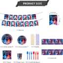 Video Game Machine Party Tableware Set Gaming Theme Decoration Birthday Party Supplies Including Gaming Theme Plates,Tableware,Cups,Paper Towels,Straw,Banners,Tablecloths Etc.