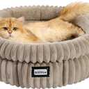 BALANCE Cat Bed Kitten Bed, Washable Round Cat Beds for Indoor Cats,Super Soft Plush Faux Fur Pet Bed for Puppy and Kitten with Anti-Slip Bottom (Wind Chime)