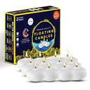 Candle Charisma White Floating Candles 3 Inch (Set of 24)  8-Hour Dripless, Smokeless Burn with Natural Flickering Flame  Perfect for Weddings, Centerpieces, Pool Nights & Special Events