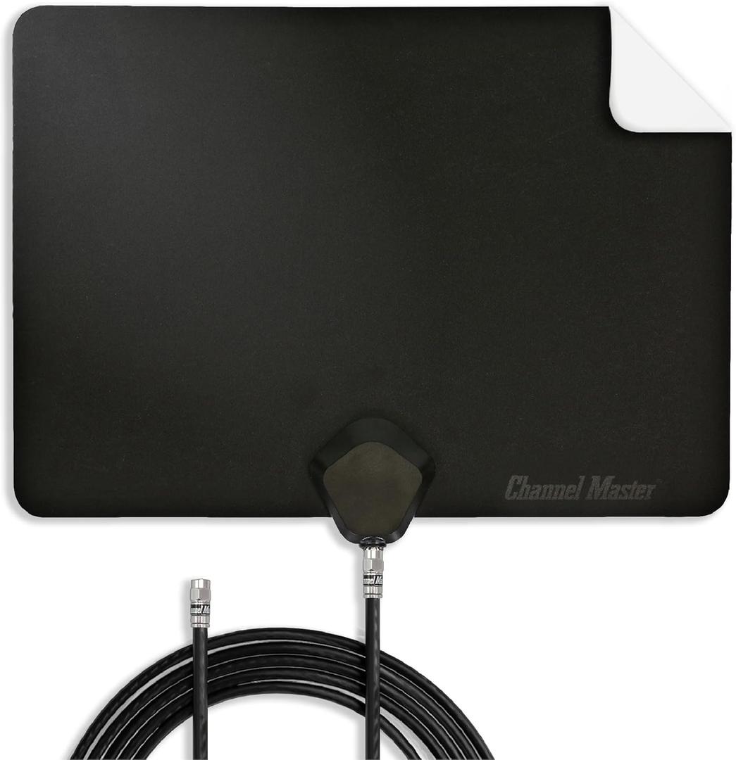Channel Master FLATenna - Indoor Digital HDTV Antenna, 12' Coaxial Cable, Superior Reception Range & Signal Reliability, Supports 4K Smart TVs, OTA Broadcast & NextGen TV, Easy Install