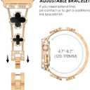 Surace Compatible with Apple Watch Band 44mm for Women, Jewelry Diamond Rhinestone Stainless Steel Metal Wristband Strap with Bling PC Protective Case for iWatch Series 6/5/4 SE 44mm, Rose Gold/Black