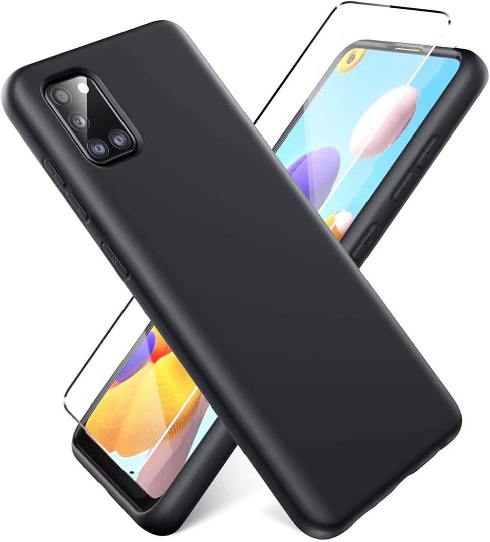 Case for TCL 60R Case with Screen Protector, Full Body Shockproof Slim Fit Frosted Protective Cover, Protection Anti-Scratch Phone Case for TCL 60R(6.8") - Black