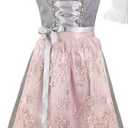 Alte Liebe Girls German Dress Bavarian Dirndl Oktoberfest Children Dress Size 116 Grey Pink