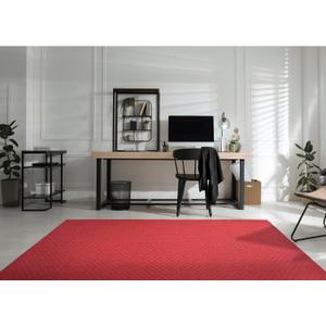 Garland Rug Town Square Chili Pepper Red 3' x 5' Non Slip Area Rug for Living Rooms & Hallways, Stylish & Durable for High-Traffic Areas
